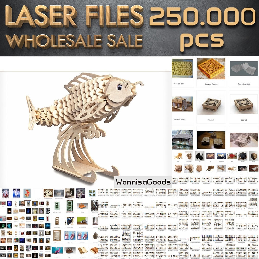 250.000 Laser Cut Files Fish on a Stand Design Cnc Milling, Dxf Cdr ...