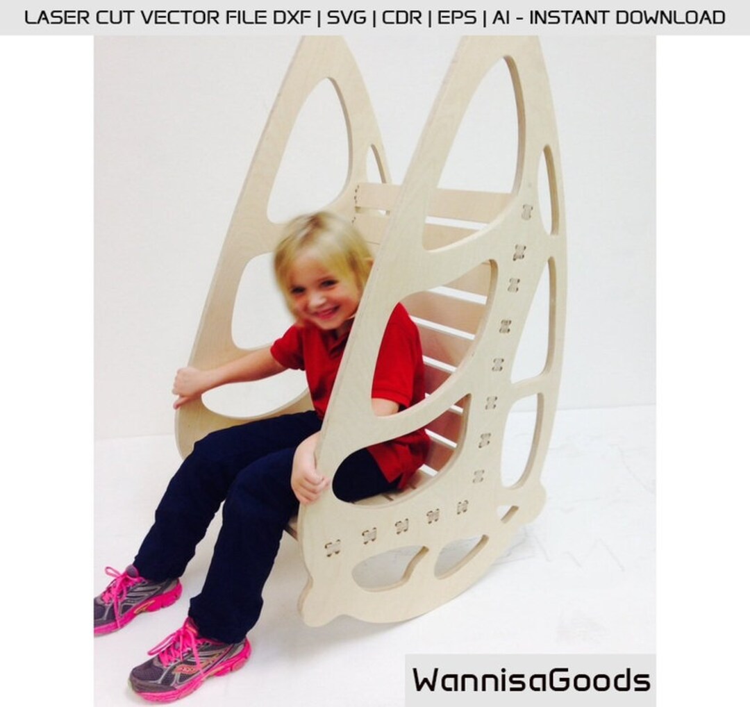 Laser Cut File Children Rocking Chair Laser Cut Pattern Furniture Laser ...