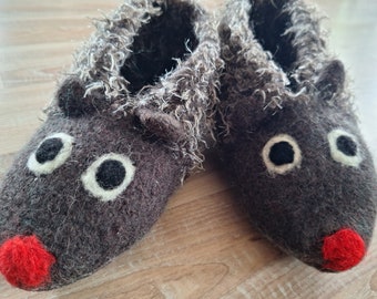 Felt shoes size 35: hedgehog