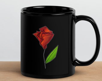 Rosa - Taza negra