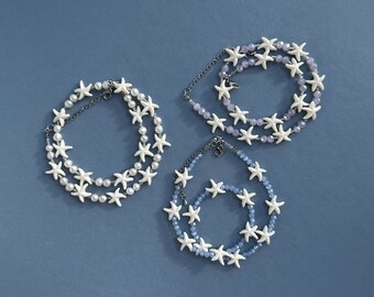Starfish Necklace Surfer Pearl Necklace with Cute Seastar Beach Jewelry Seashell Necklace Shell Choker Gift for Bride Beach Accessory Summer