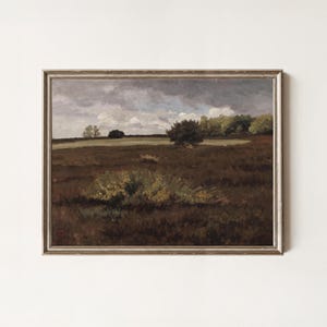 Pintura Vintage de Paisagem Rural: Impressão Artística com Paisagem Rural | Arte de Paisagem e Campo, Decoração Rústica | Download Digital para Impressão