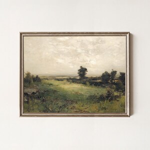 Englische Landschaft: Landschaft Kunst | Kunst digitale, druckbare Wandkunst | Rolling Hills, Ackerland Kunstwerk für Frühlingsdekor | Botanischer Druck