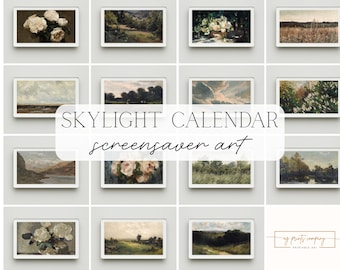 Skylight Calendar Art - Set of 15 Digital Screensavers | Moody Floral & Landscape Collection for Skylight Digital Calendars