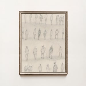People Silhouette Wall Art: Abstract, Minimalist Sketch Art | Pencil Drawings, Line Art | Artistic DIGITAL Printable Artwork | for Office