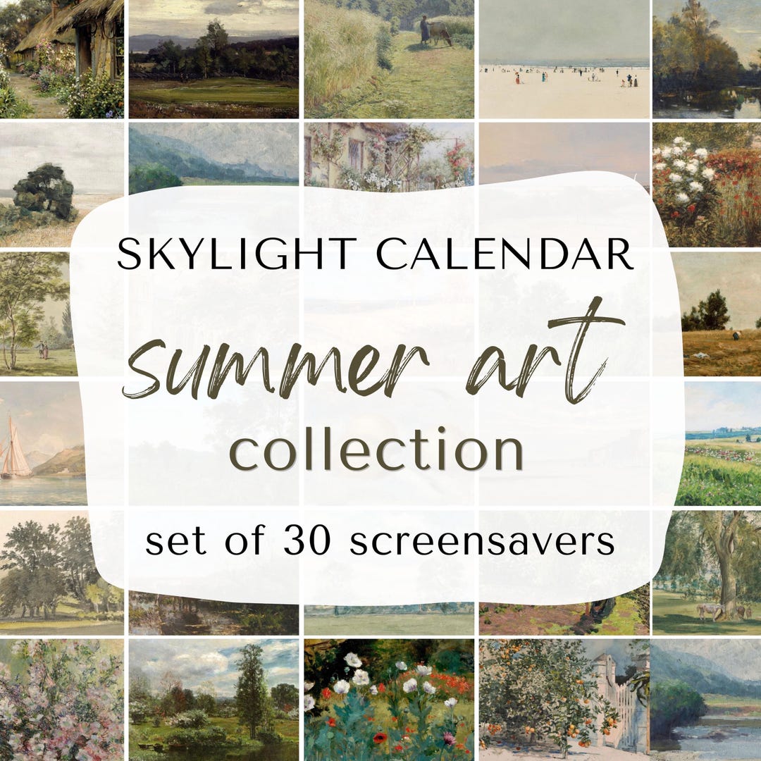 Skylight Calendar Art Set of 30 Digital Background Prints | SUMMER