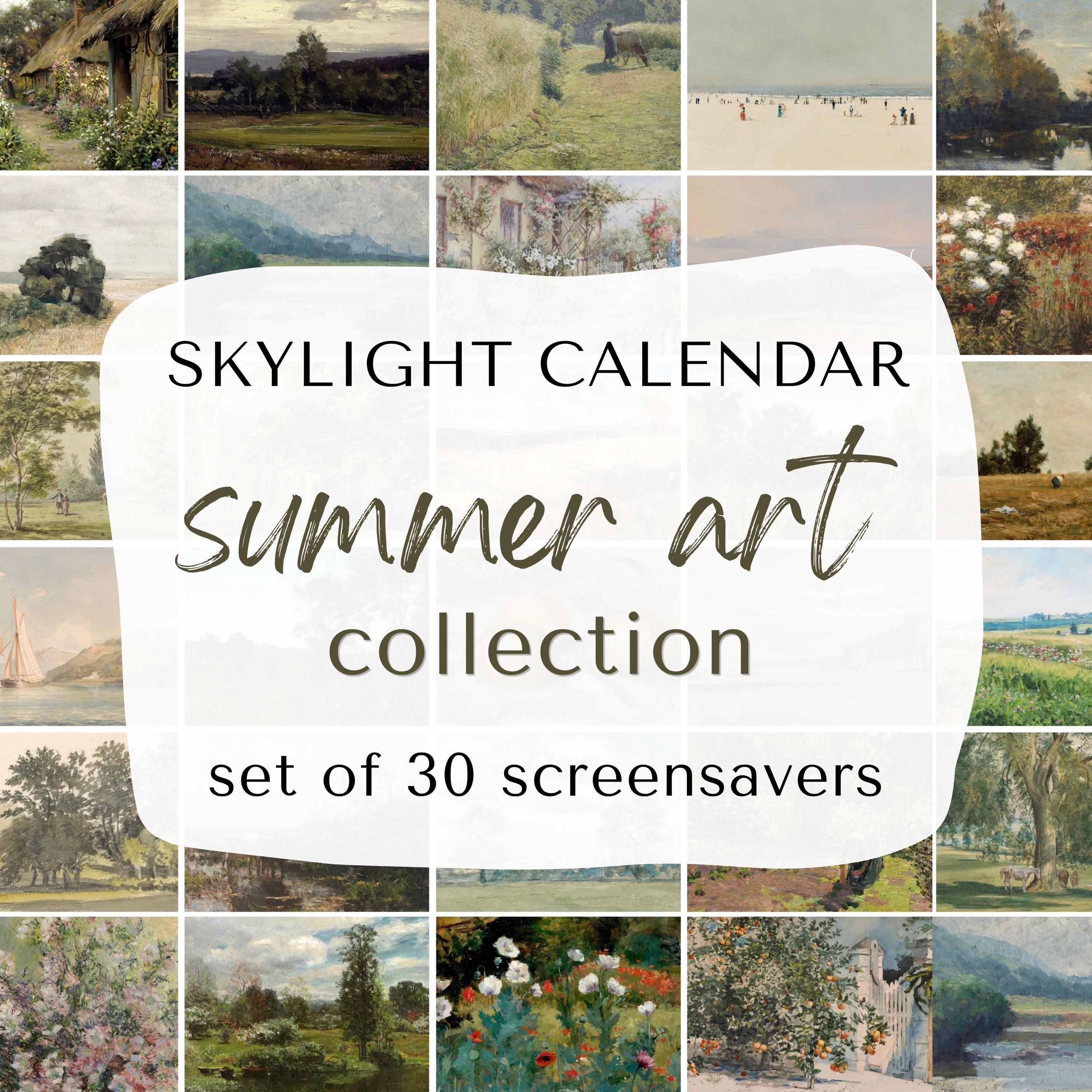 Skylight Calendar Art Set of 30 Digital Background Prints | SUMMER