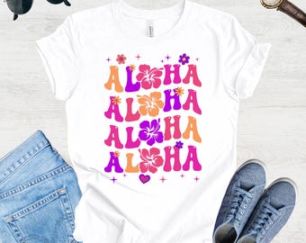 Aloha Girls Trip T-Shirt, Besties Hawaiian Tee, Tropical Vacation Shirt, Beach Getaway Outfit, Fun Matching Friend Shirts