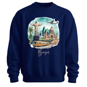 Maglietta brasiliana, felpa con cappuccio, felpa, t-shirt grafica vintage brasiliana, maglietta da viaggio a Rio de Janeiro, souvenir del Brasile tropicale, unisex