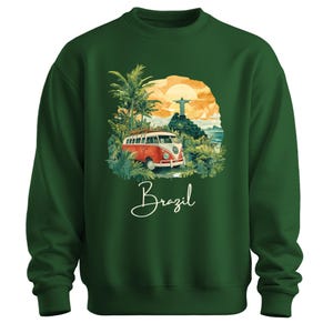 Maglietta brasiliana, felpa con cappuccio, felpa, t-shirt grafica vintage brasiliana, maglietta da viaggio a Rio de Janeiro, souvenir del Brasile tropicale, unisex