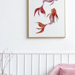Watercolour Fish poster - Koi fish Gold Fish