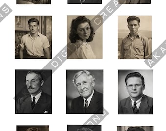 Vintage Portraits - Printable Photos For Scrapbooking and Junk Journaling