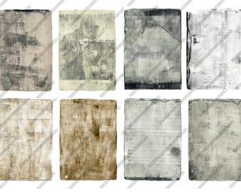 Grungy Monoprint Backgrounds: 7 A4 Printable Pages (Digital Download)