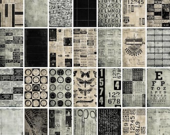 Vintage Backdrops GRUNGE - 42 Printable Background Papers For Scrapbooking and Junk Journaling 6x10"