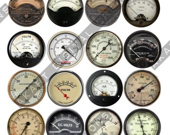 Gauges Vintage Industrial Printable Cutout Pages