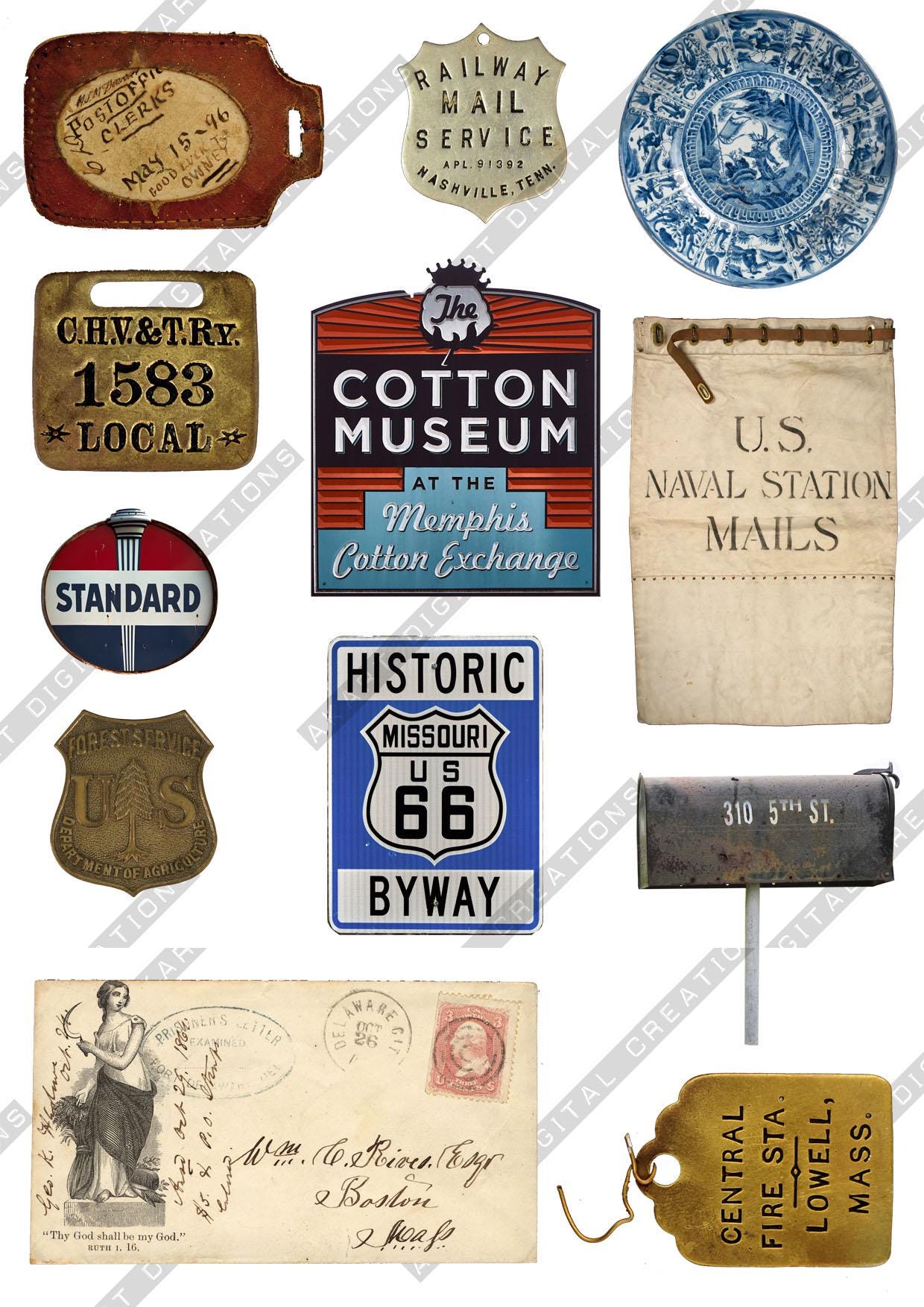 Vintage Ephemera: Old Signs, Printable Cutouts for Junk Journals (A4 ...