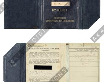 Antique Booklet Seaman's Historical Documents Complete Printable Digital Kit