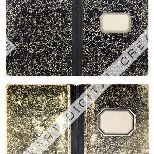 Copertine per quaderni vintage, materiale effimero per diari spazzatura (download digitale)