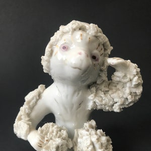 Vintage spaghetti ceramic monkey figurine