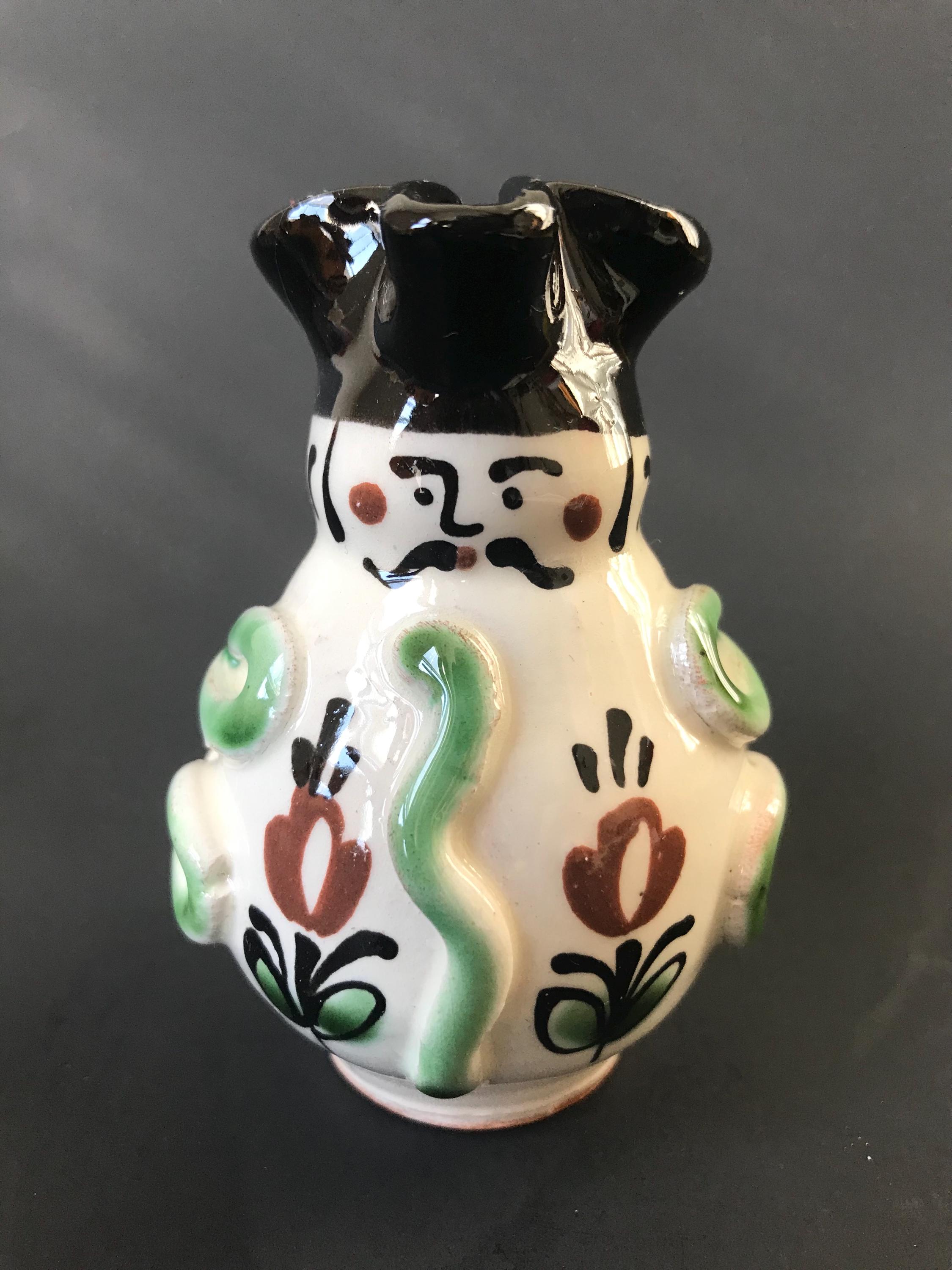 Vtg Mini Miska Hungarian Pottery Soldier Pitcher Jug 3”
