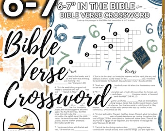 6-7 in the Bible | Bible Verse Crossword Numbers 6 7, Religious, Bell Ringers, Activities