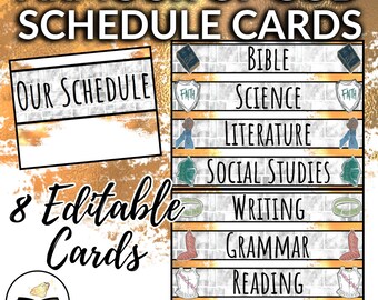 Armour of God Schedule Cards Editable, Classroom Decorations, Pocket Chart
