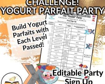 Multiplication Challenge Food Sign Up Sheet EDITABLE Yogurt Parfait