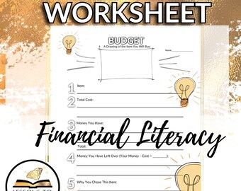 Budget Outline Worksheet Financial Literacy Math Money
