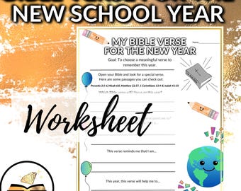 Bible Verse for the New School Year Worksheet First Week Day of School