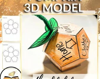 3D Pumpkin Thankful Dodecahedron Math Thanksgiving Fall Activity Craft Art Autumn First Day of Fall