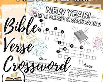 New Year Bible Verse Crossword, 2025, Christian, Religious