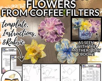 Mother's Day Flowers Handmade from Coffee Filters Bouquet Art Project Craft