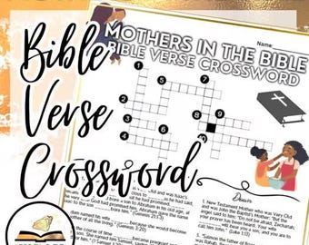 Mother's Day Mothers in the Bible Verse Crossword-Christian Scripture Religious