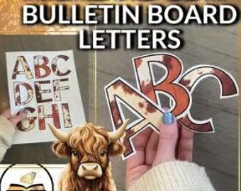 Highland Cow Bulletin Board Letters