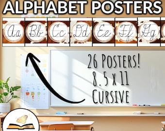Highland Cow Cursive Alphabet Classroom