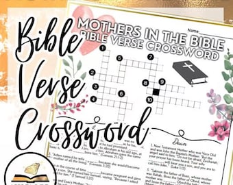 Mother's Day Mothers in the Bible Verse Crossword-Floral-Christian Religious
