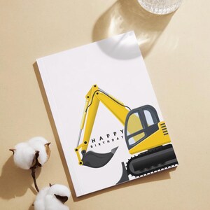 Excavator card, digger card, boy card, earthmoving card, pun card, birthday card, happy birthday, digital download, instant download,