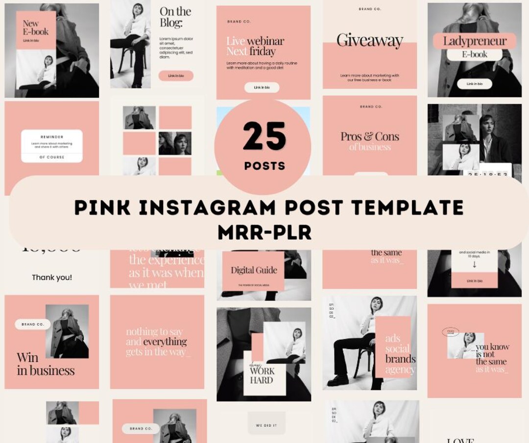 Pink Instagram Post Templates | Editable Canva Templates | Social Media ...