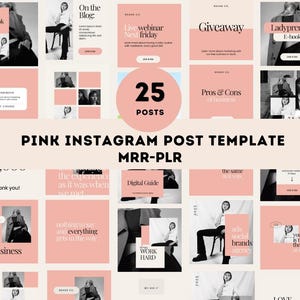 Pink Instagram Post Templates | Editable Canva Templates | Social Media Post Designs | Aesthetic Instagram Templates | MRR-PLR