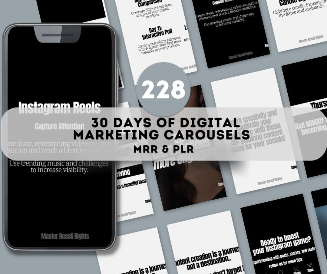 30 Days of Digital Marketing Carousels for Canva | Editable Social ...