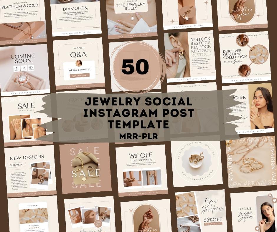 Jewelry Social Media Post Templates | Editable Canva Templates ...