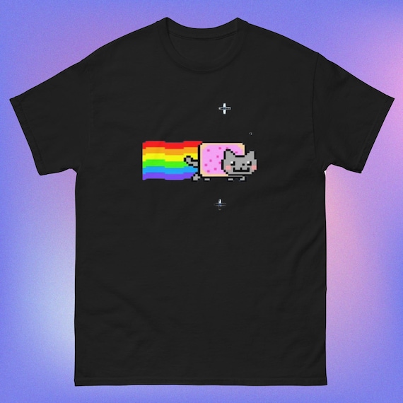T-Shirt Nyan Cat Witzig Meme Lustiges Shirt Unisex Baumwolle