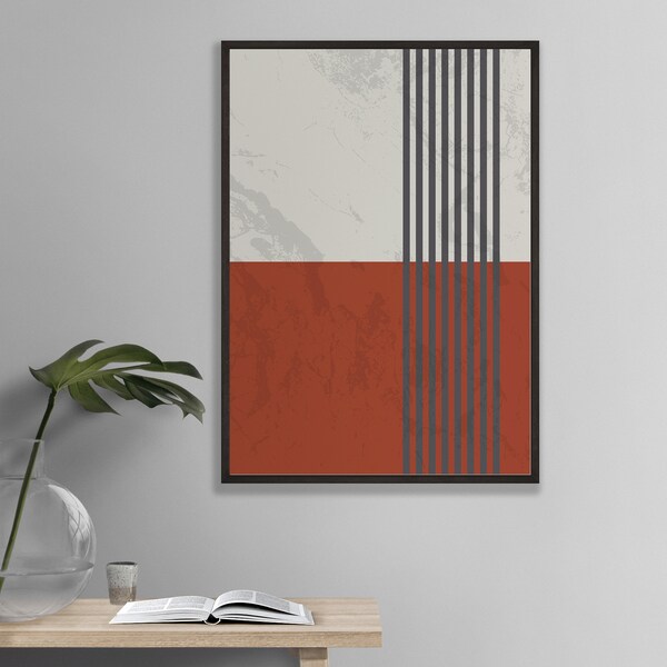 Burnt Orange Artwork, Simple Abstract Art, Minimal Wall Art, Burnt Orange Wall Art, Retro Artwork, Instant Download, Printable Wall Art