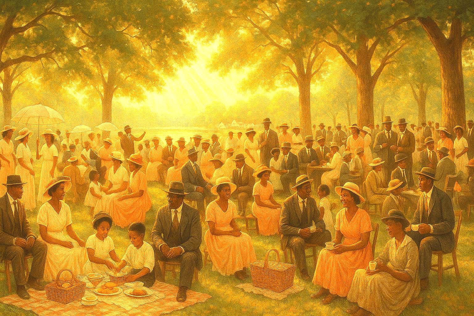 Juneteenth Family Reunion Art Print: Vintage Black Family Picnic ...