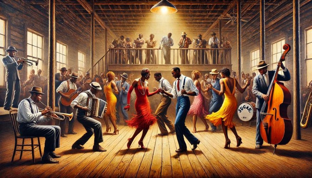 Harlem Renaissance Jazz Club Canvas Print: Vintage Speakeasy Wall