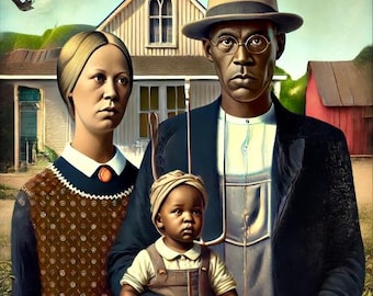 African American Black GrandParents  Wall Art