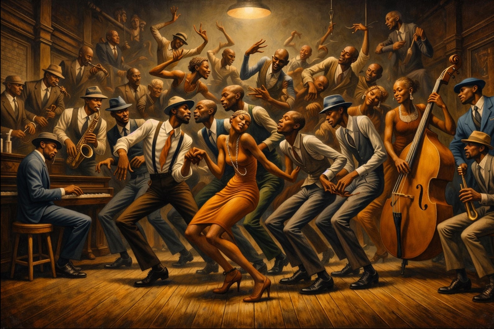 Harlem Renaissance Pattern Frame Canvas 36x24 No-frame Harlem Renaissance-inspired African American Art ...