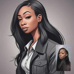 Black African American Art Juke Joint Custom Cartoon Portrait from Photo –Digital Illustration -Couple Drawing – Unique Gift for Him or Her