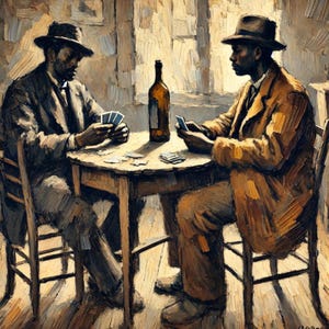 Tela 24x36 senza cornice Ritmi nostalgici Celebrazione dell'arte nera nelle carte da gioco