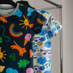 Kindershirt Kurzarm Muster verschiedene Motive Bild 1